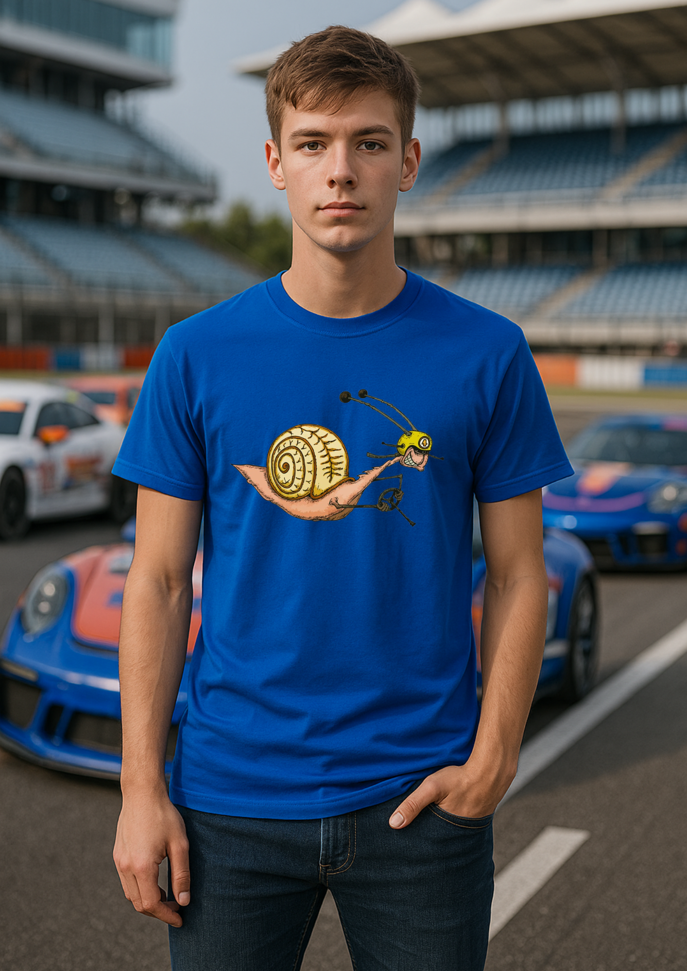 Short sleeve unisex T-shirt (Turbo Slim - snail)