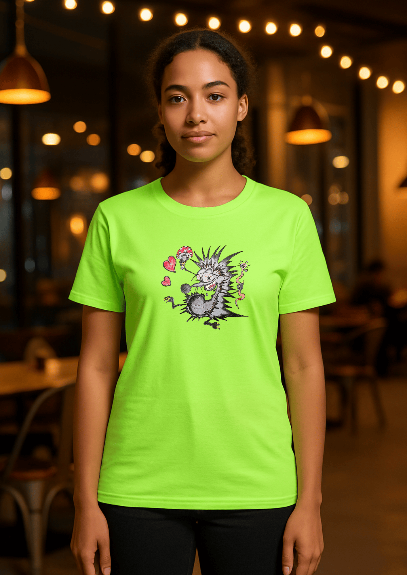Short sleeve unisex T-shirt (Spiky - hedgehog and the Wiggle worm)