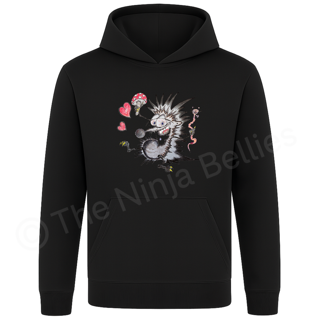 Art unisex Hoodie (Spiky - hedgehog and the Wiggle worm )