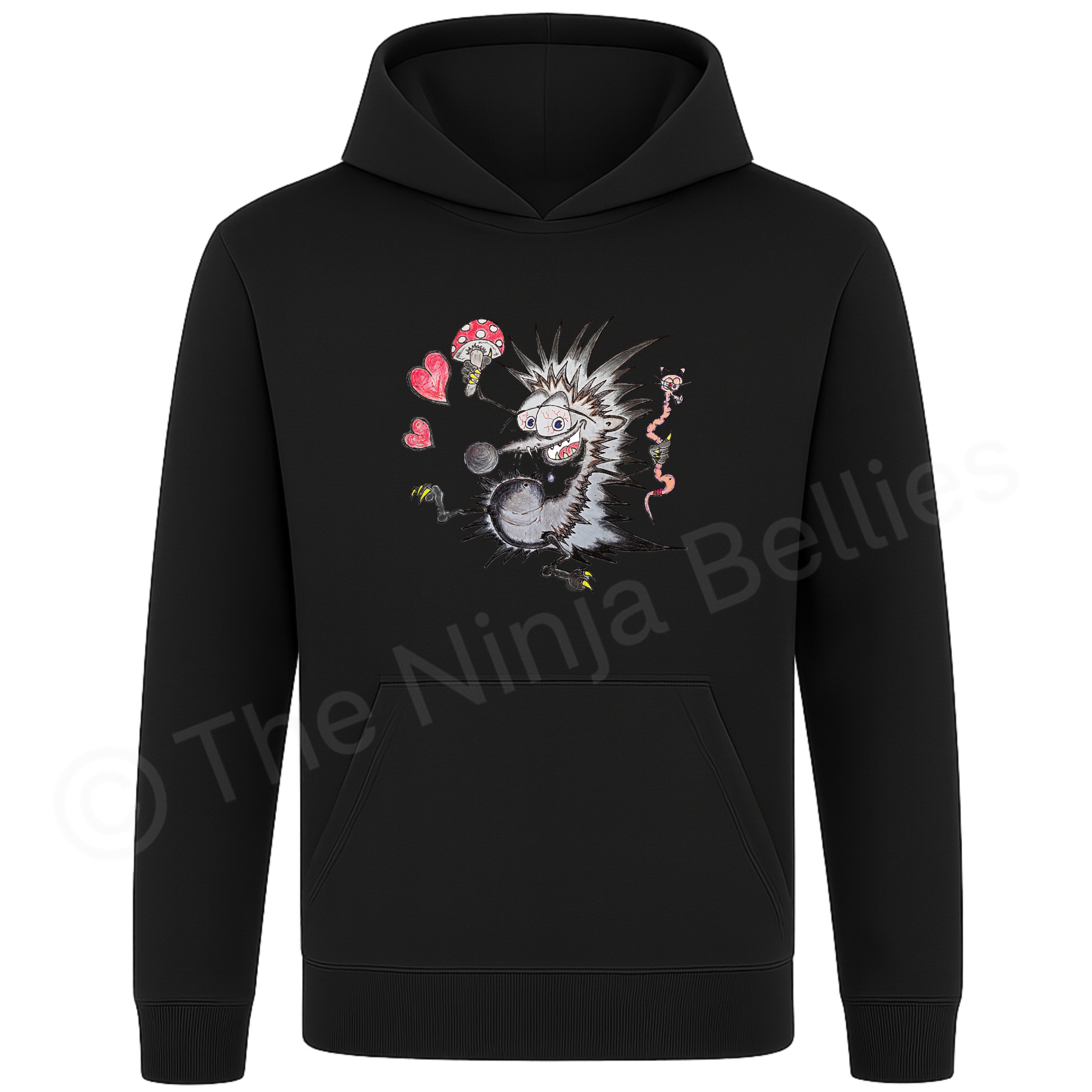 Art unisex Hoodie (Spiky - hedgehog and the Wiggle worm )