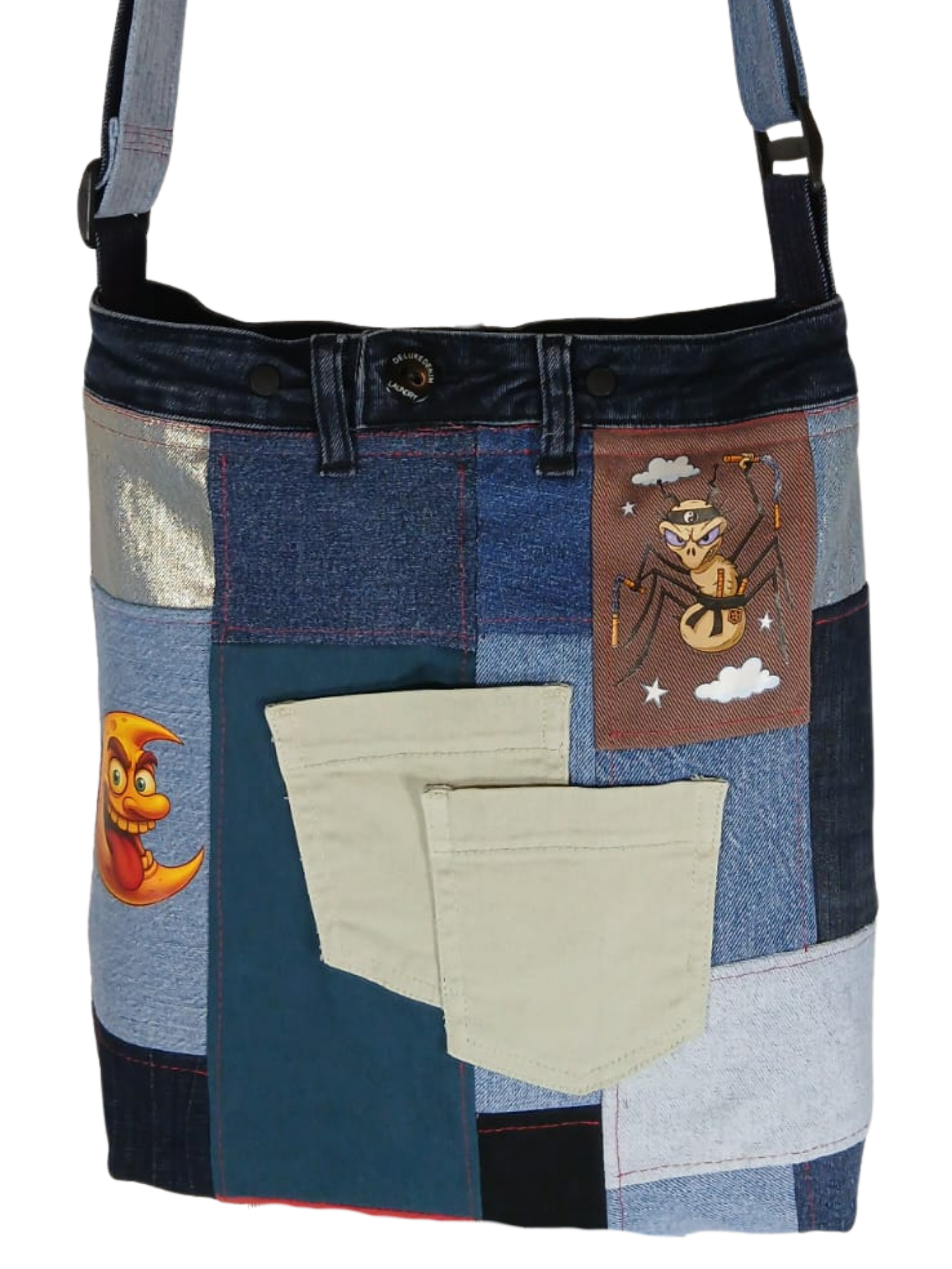 ONE OF A KIND – Upcycled Ninja Bellies Bag  (Crazy moon, Sensei Crunchy ant, Termite, Gamer Owl, Turbo Slim)