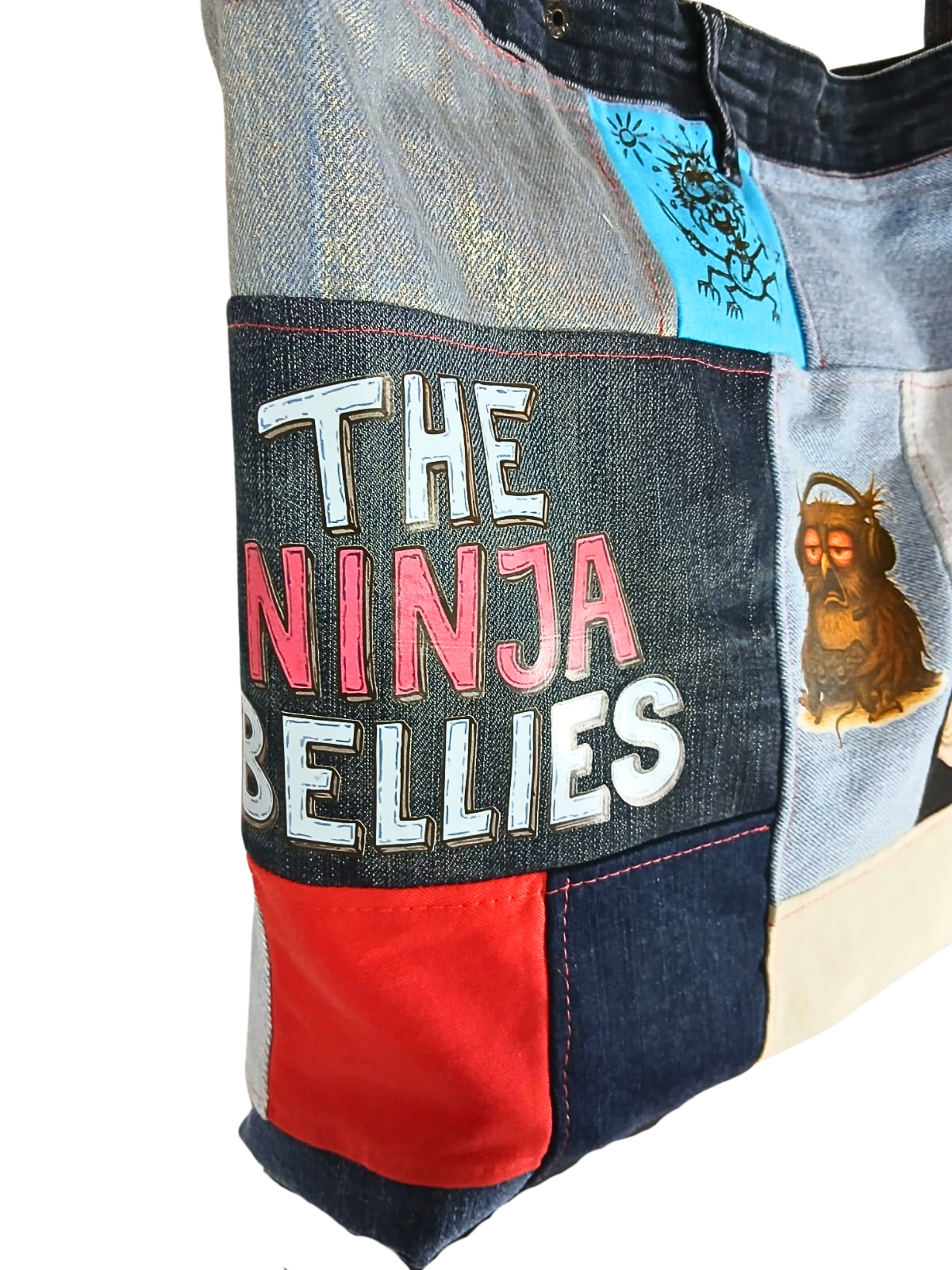 One-of-a-Kind Upcycled Bag – Gamer Owl & Friends