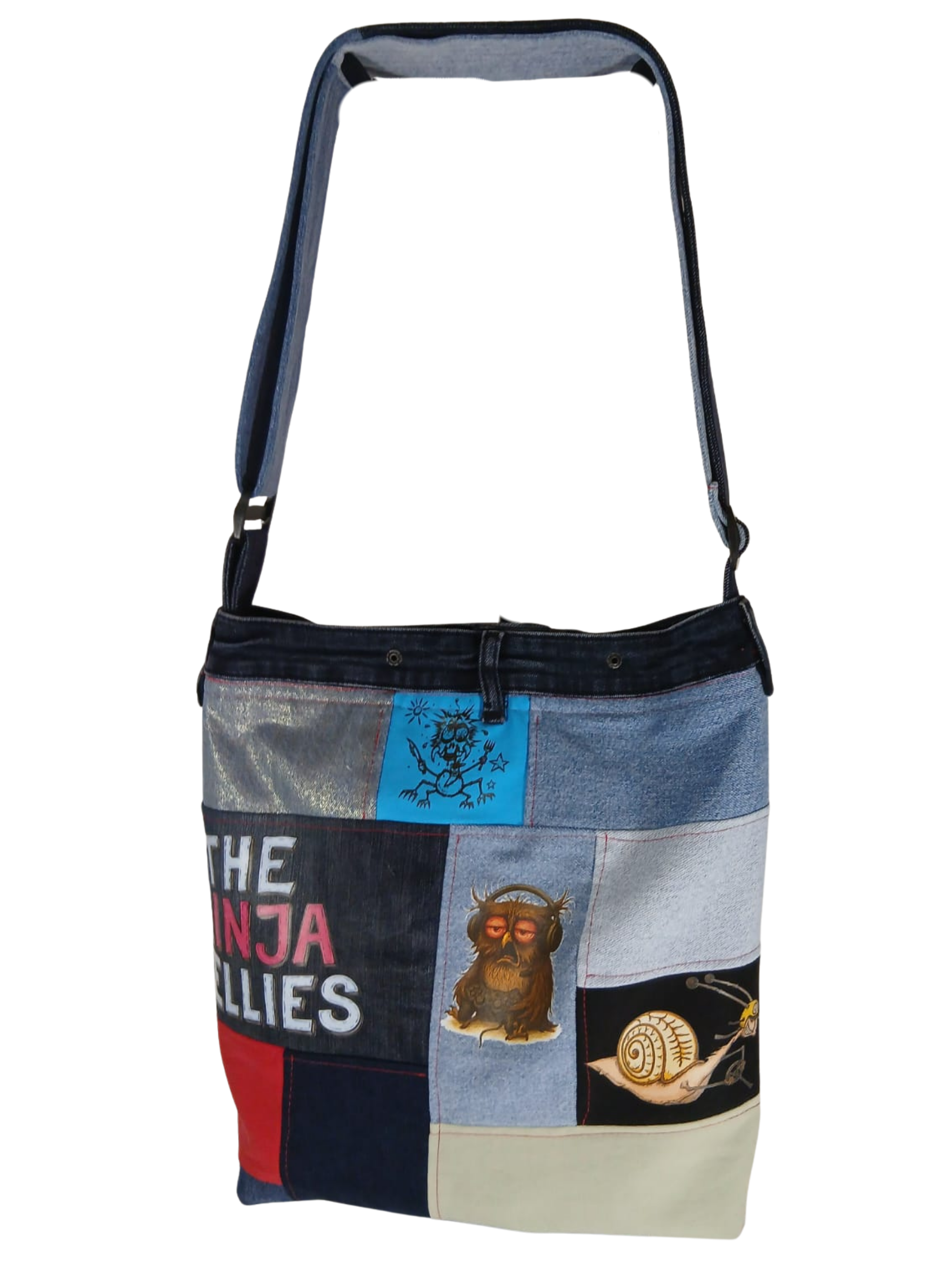 One-of-a-Kind Upcycled Bag – Gamer Owl & Friends