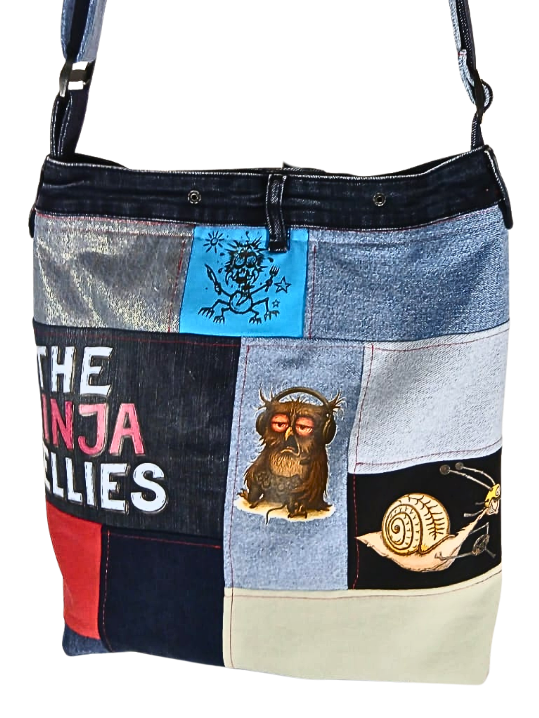 One-of-a-Kind Upcycled Bag – Gamer Owl & Friends