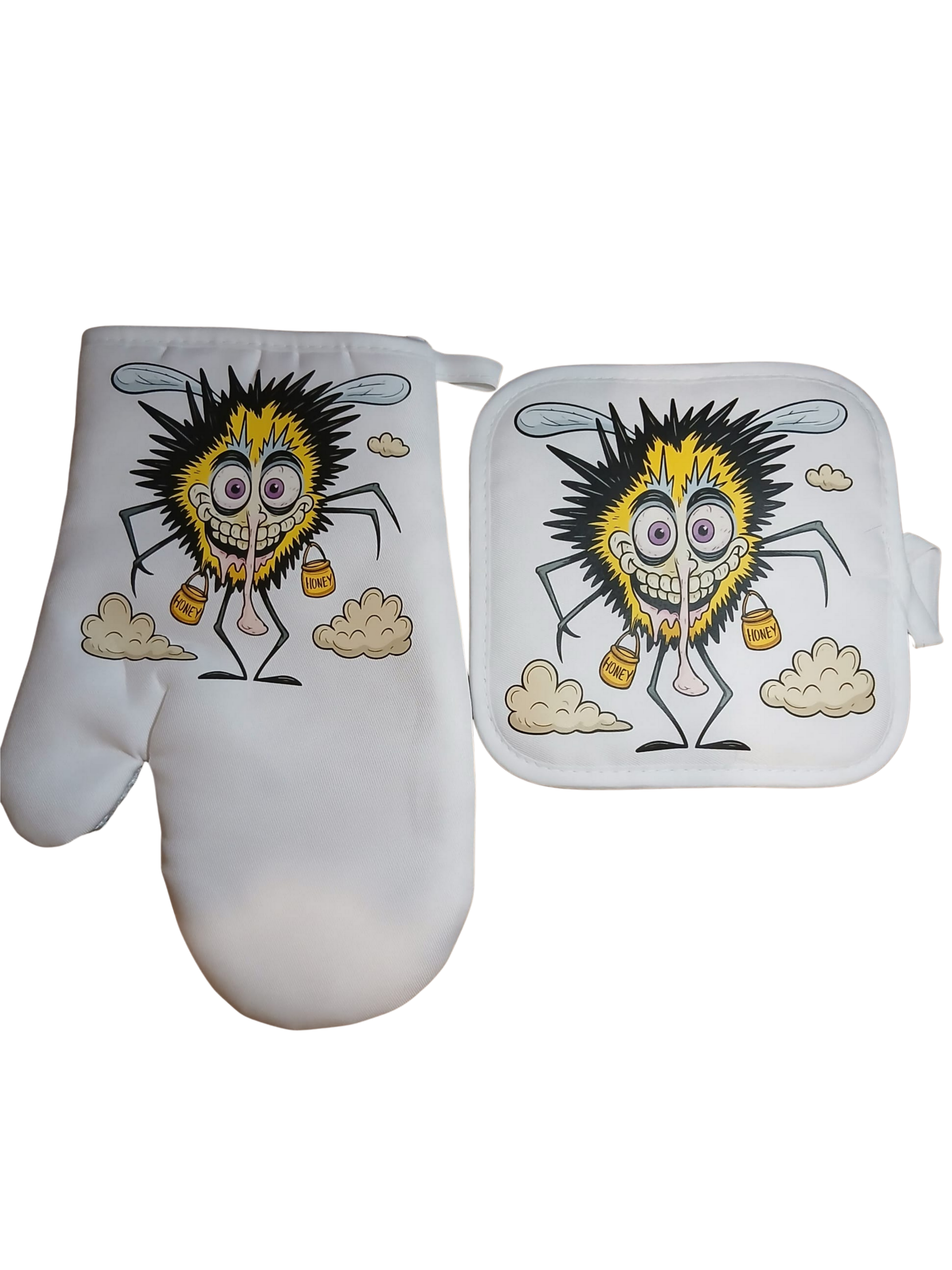Oven Mitt & Pot Holder Set  (Bumblebee)– Heat Resistant Kitchen Set