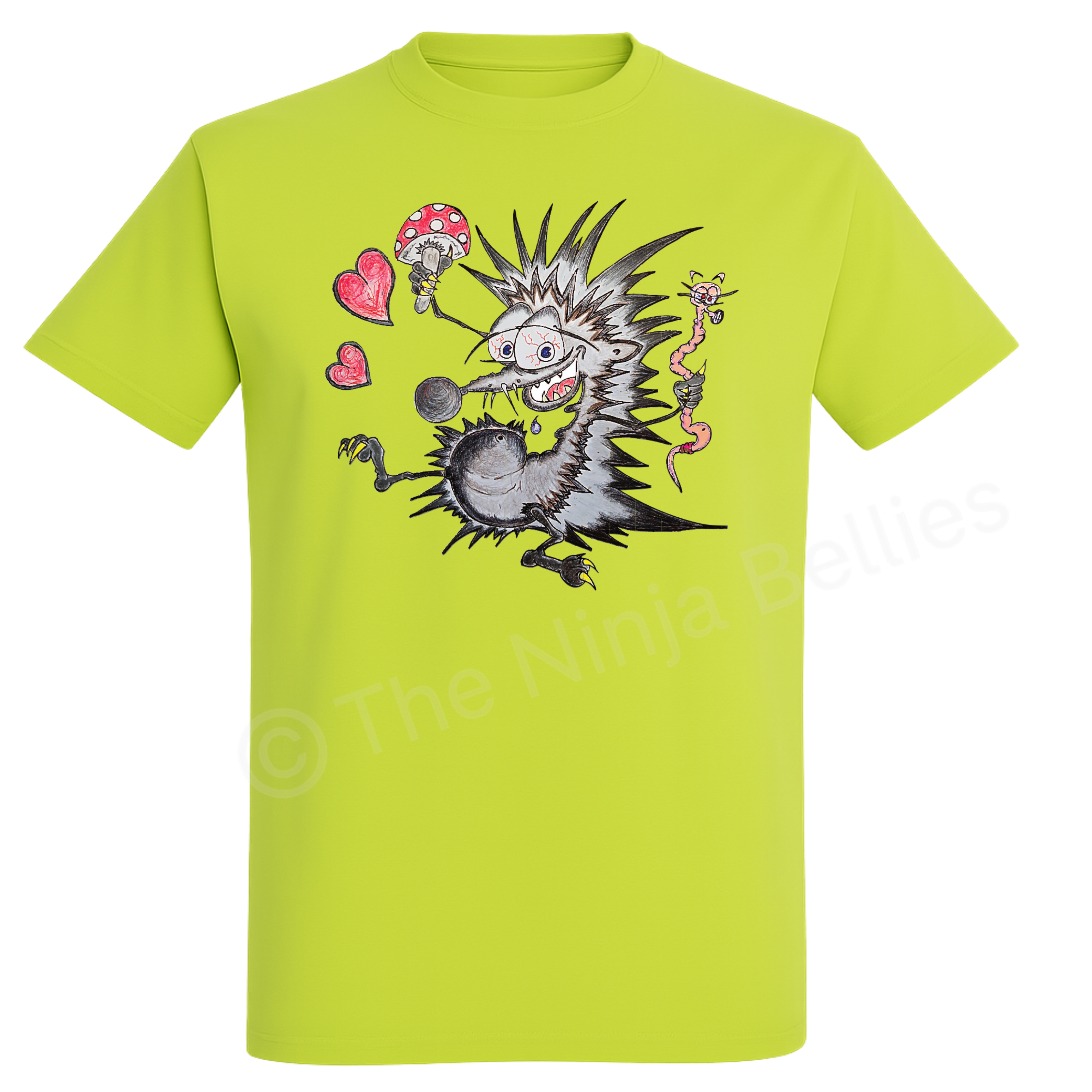 Short sleeve unisex T-shirt (Spiky - hedgehog and the Wiggle worm)