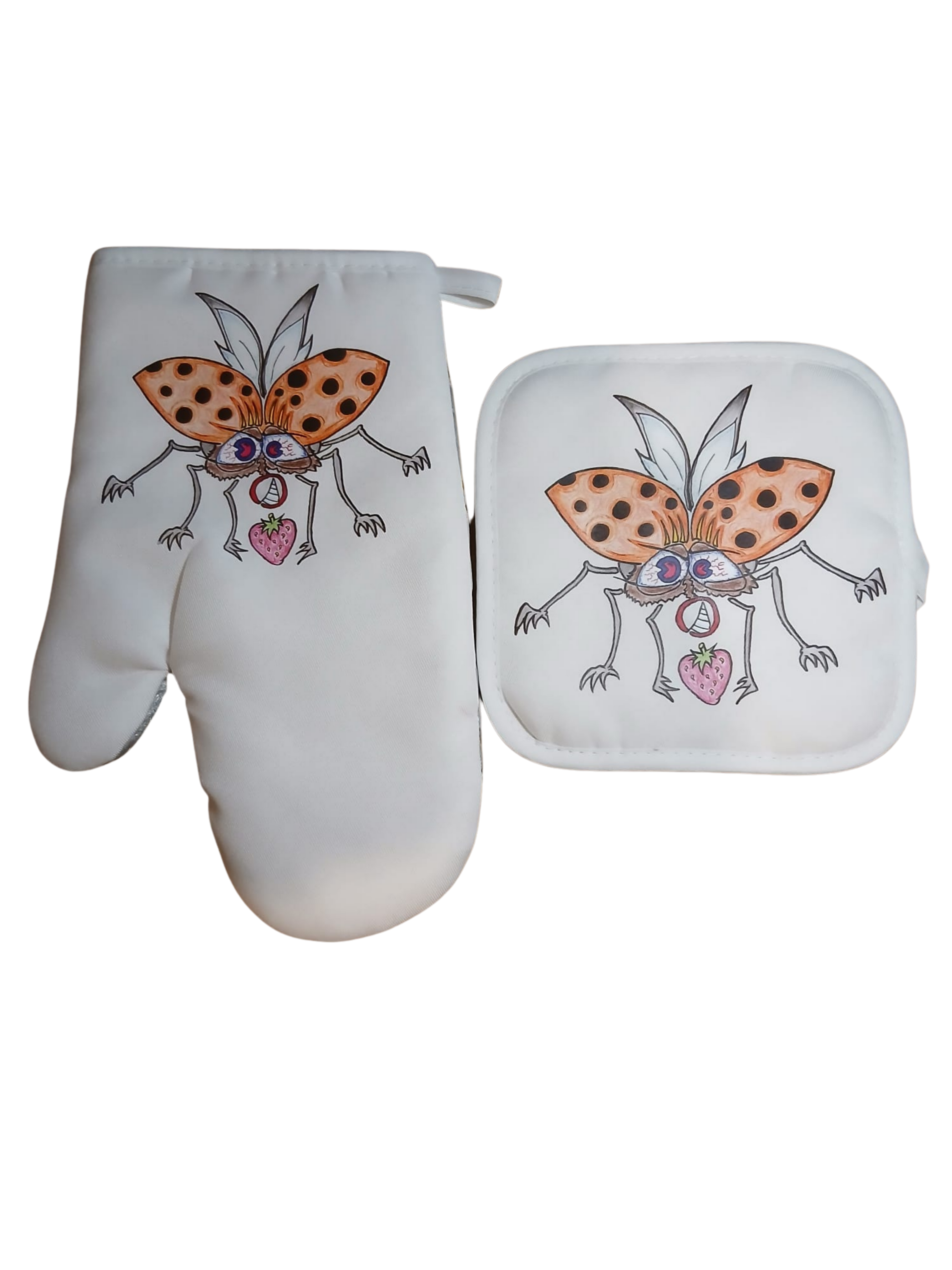 Oven Mitt & Pot Holder Set  (Ladybird)– Heat Resistant Kitchen Set