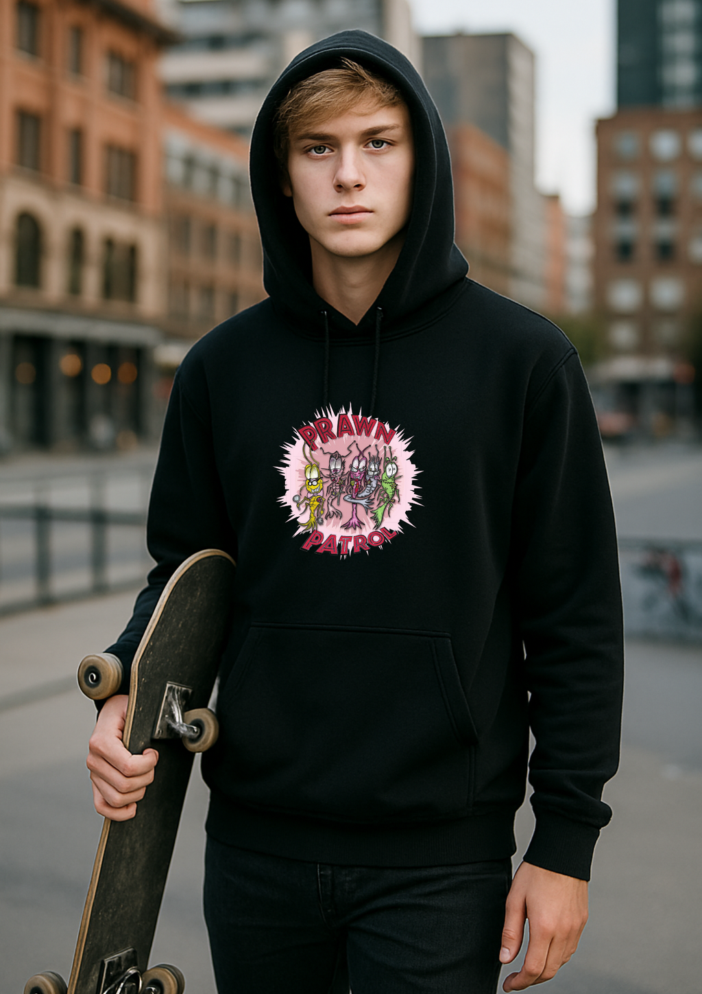 Art unisex Hoodie (Prawn Patrol)