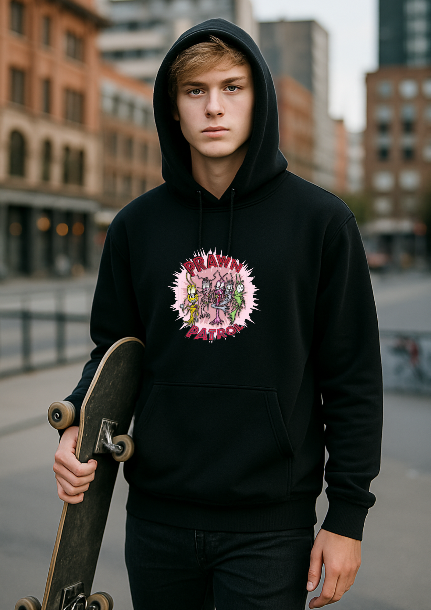 Art unisex Hoodie (Prawn Patrol)