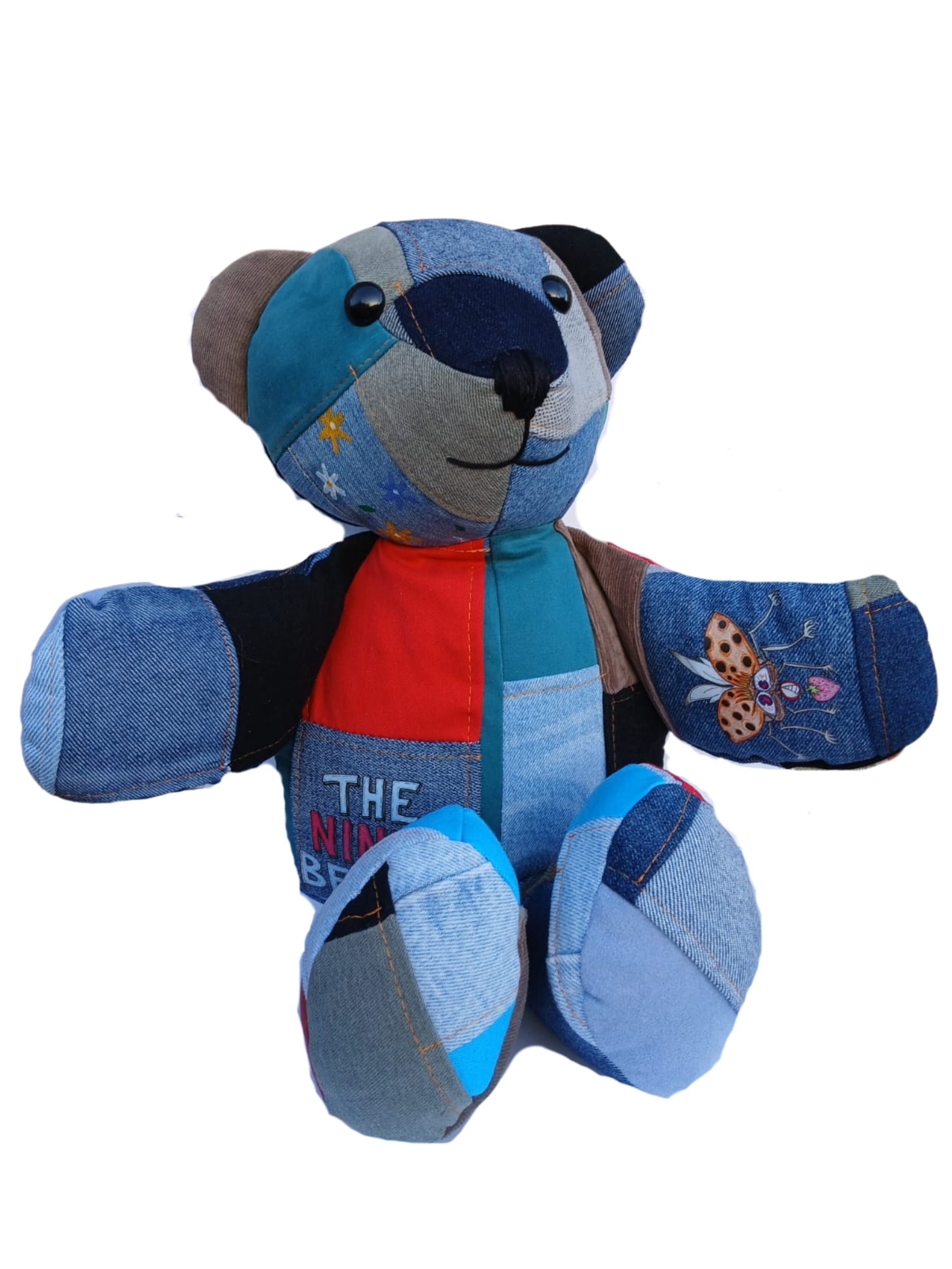 Upcycled Decorative Teddy Bear with Hat – One of a Kind