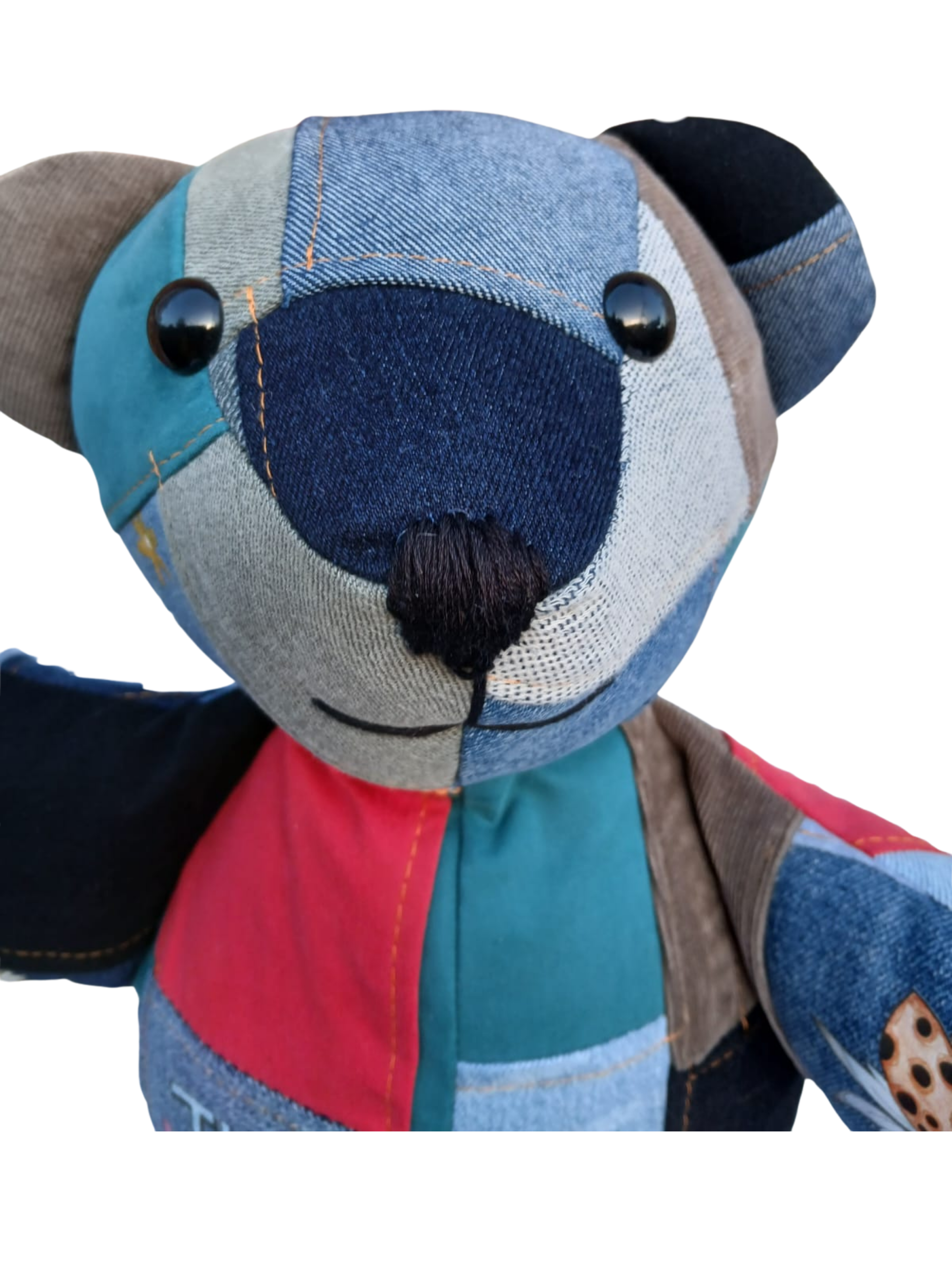 Upcycled Decorative Teddy Bear with Hat – One of a Kind