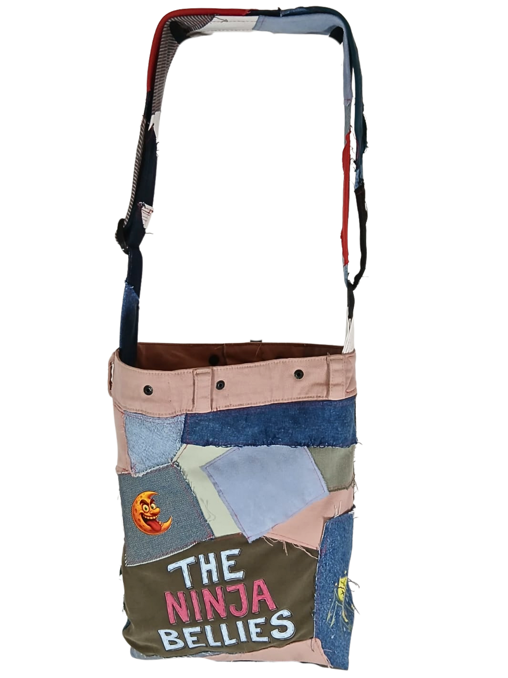 ONE OF A KIND – Upcycled Ninja Bellies Bag  (Spiky, Crazy Moon, Cricket, Sensei Crunchy)