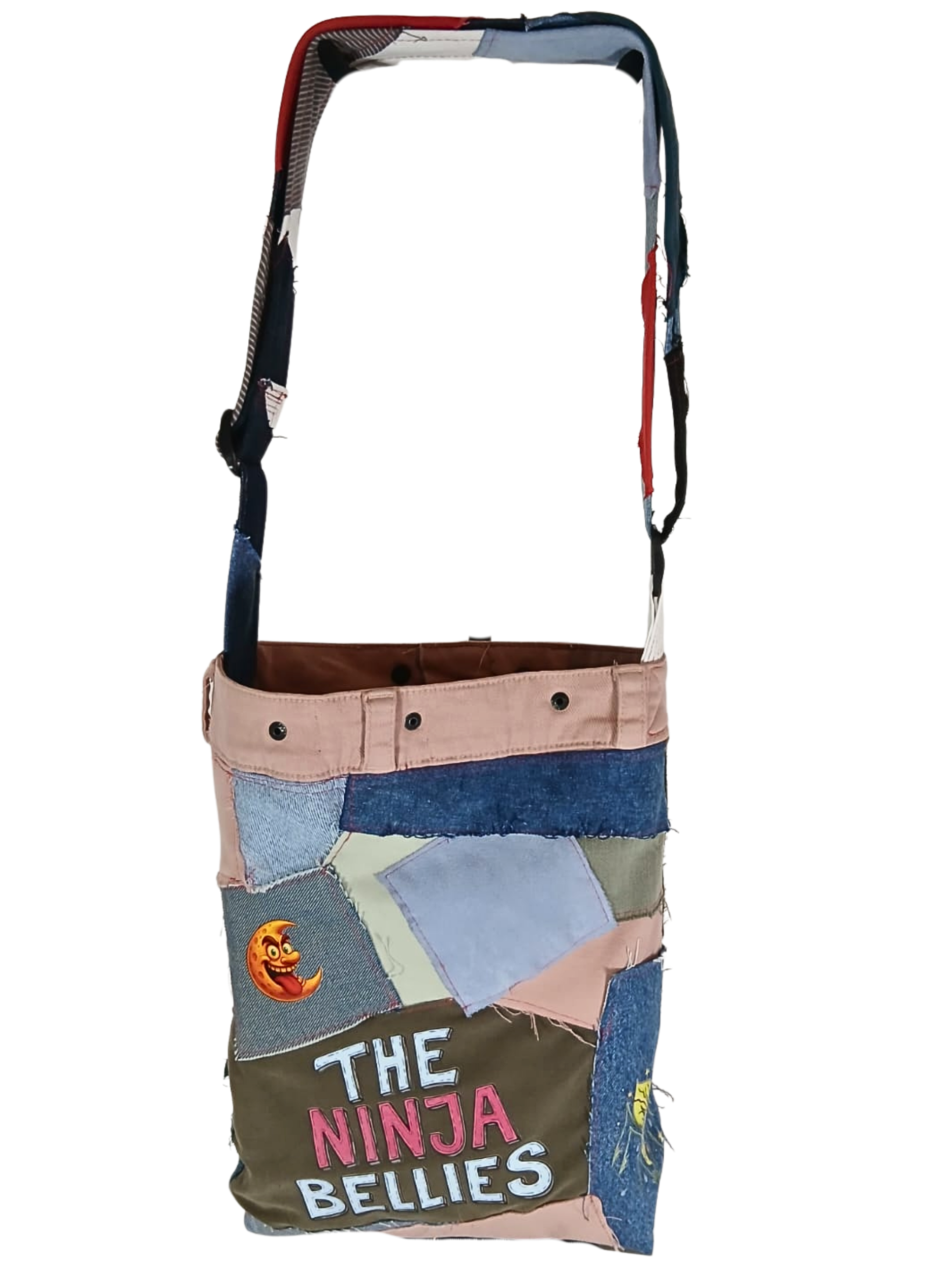 ONE OF A KIND – Upcycled Ninja Bellies Bag  (Spiky, Crazy Moon, Cricket, Sensei Crunchy)