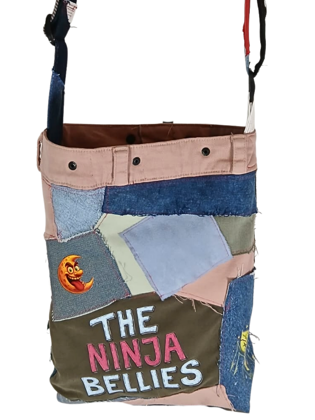 ONE OF A KIND – Upcycled Ninja Bellies Bag  (Spiky, Crazy Moon, Cricket, Sensei Crunchy)