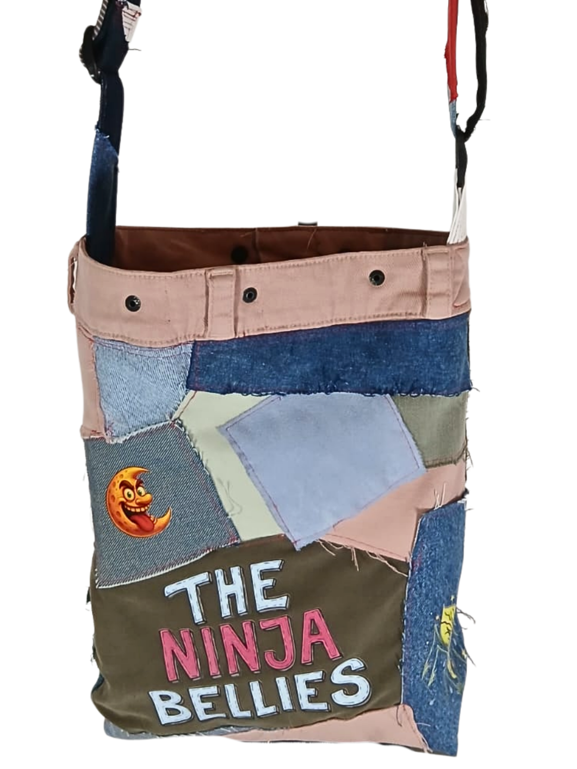 ONE OF A KIND – Upcycled Ninja Bellies Bag  (Spiky, Crazy Moon, Cricket, Sensei Crunchy)