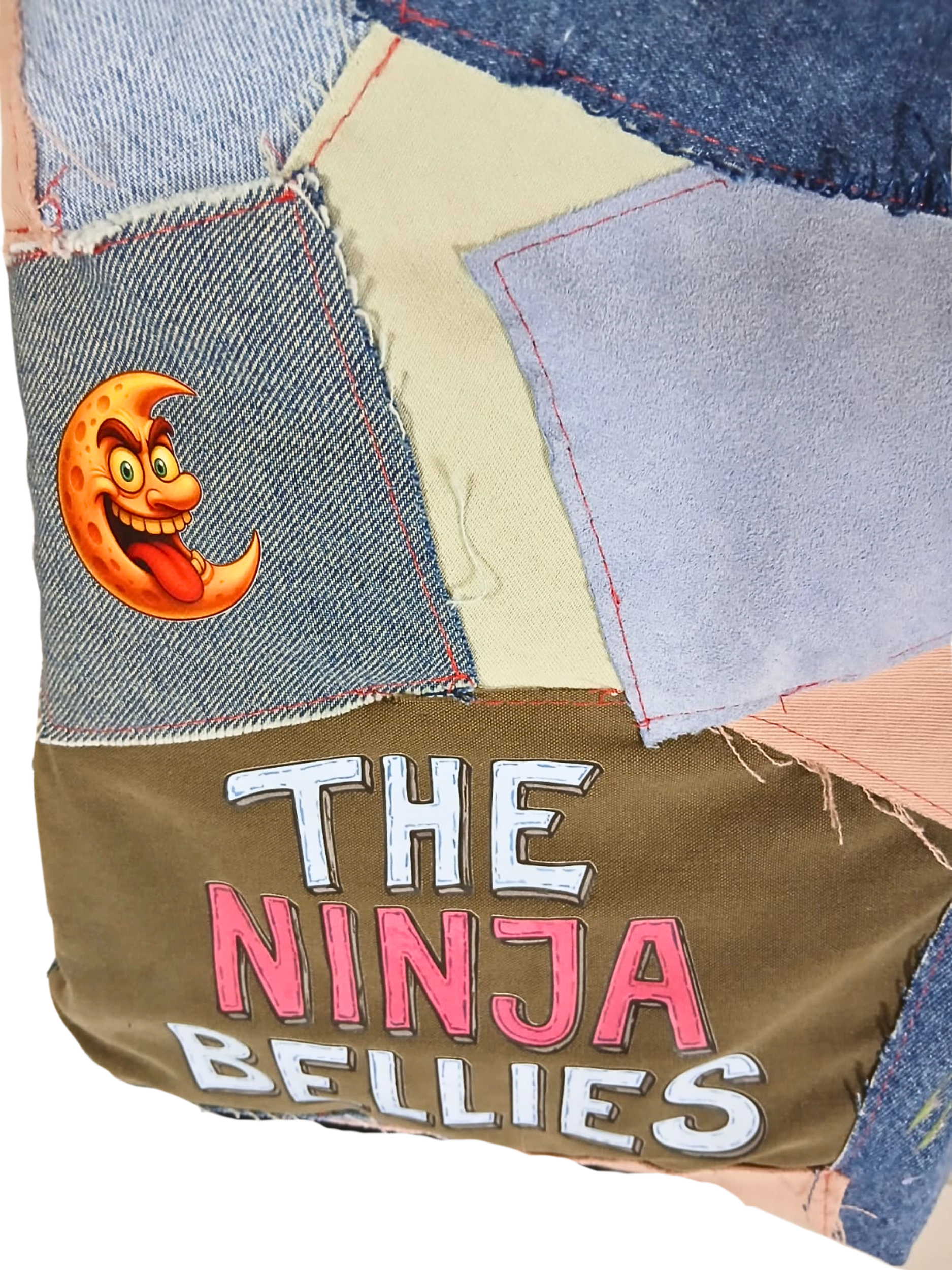 ONE OF A KIND – Upcycled Ninja Bellies Bag  (Spiky, Crazy Moon, Cricket, Sensei Crunchy)
