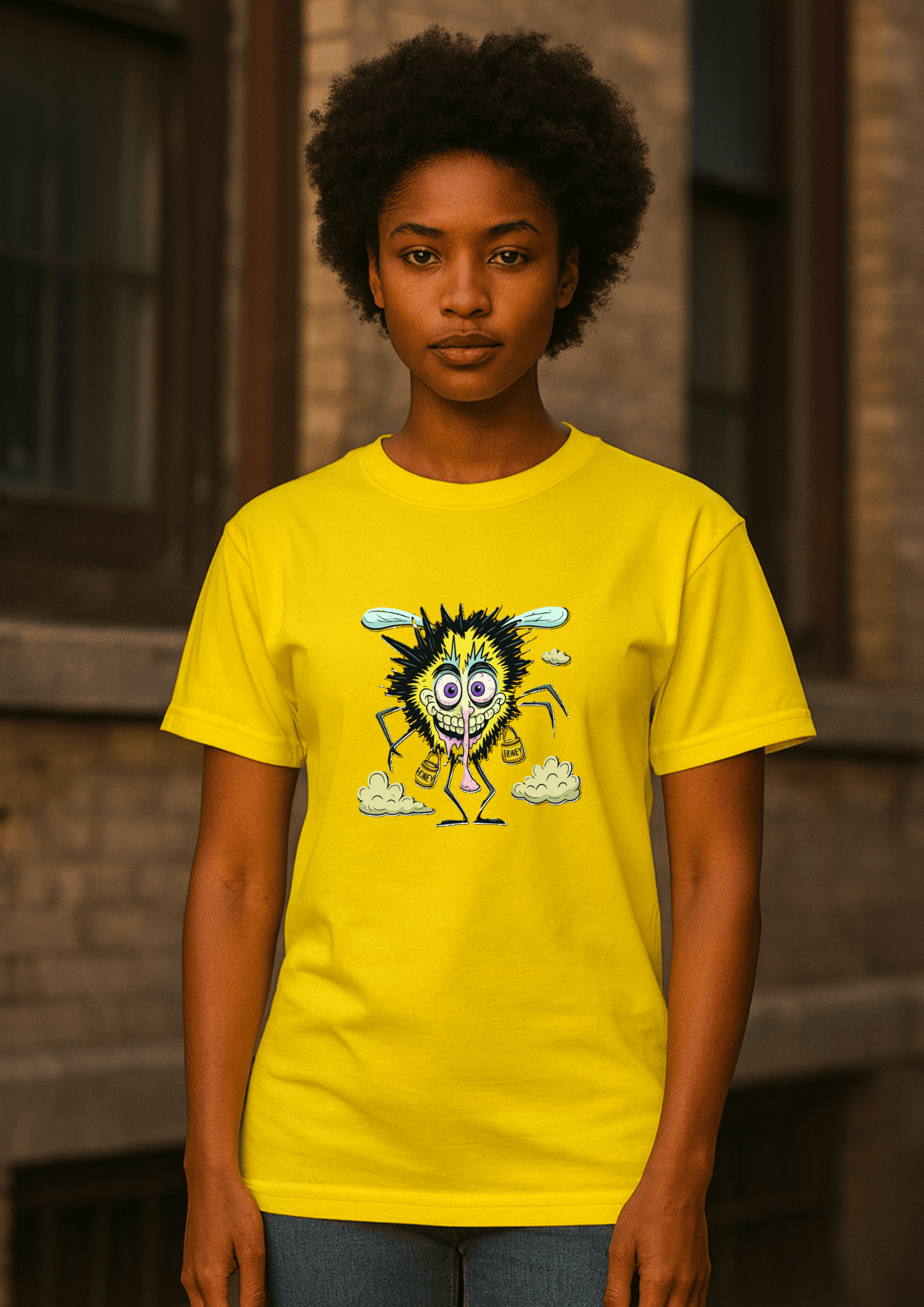 Short sleve unisex T-shirt (Buzz B-Bee)