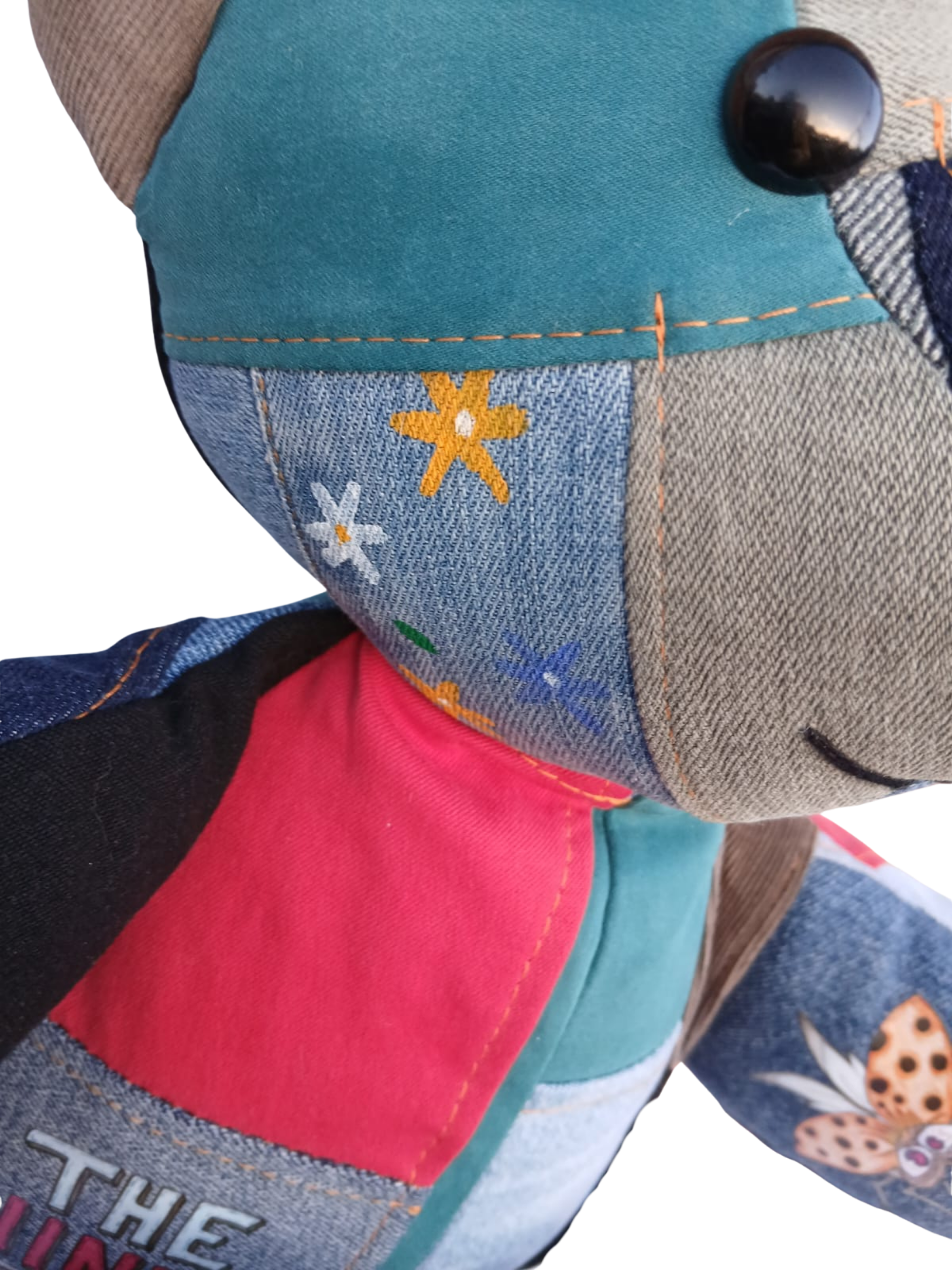 Upcycled Decorative Teddy Bear with Hat – One of a Kind